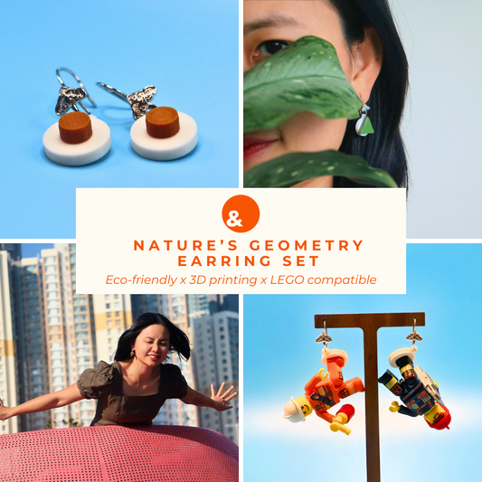 Nature's Geometry: 1 Pair 7 Styles Earring Set